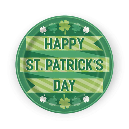 Picture of LUCKY CLOVER PAPER PLATES 23CM - 8 PACK